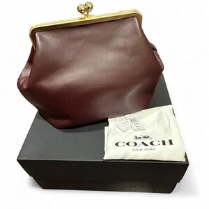 Coach Large Kisslock Frame Bag (Black Currant)